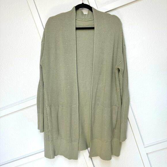 Lululemon Cashlu Sage Green Knit Cardigan Drop Shoulder Sweater Sz: XL - Picture 1 of 8